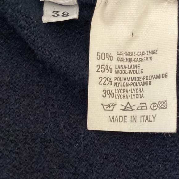 Burberry Navy Blue Cashmere Blend Crew Neck Sweater SZ 2/38 - Picture 6 of 6